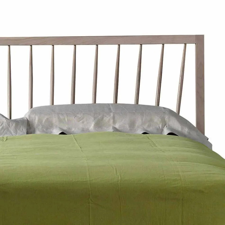 Cama doble de diseño 160x200cm con base sólida de nogal Alain Viadurini