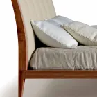 Cama de diseño doble con cabecero tapizado en cuero Menardo Viadurini