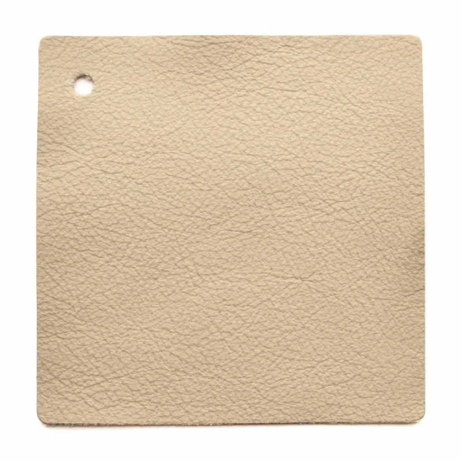 Cama de diseño doble con cabecero tapizado en cuero Menardo Viadurini