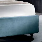 Cama doble de diseño tapizado moderno de alta calidad en azul o gris - Kenzo Viadurini