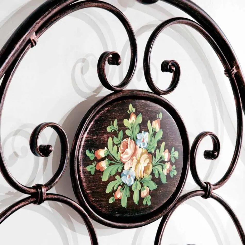 cama doble con forjado artesanal del hierro del diseño Alexa Viadurini