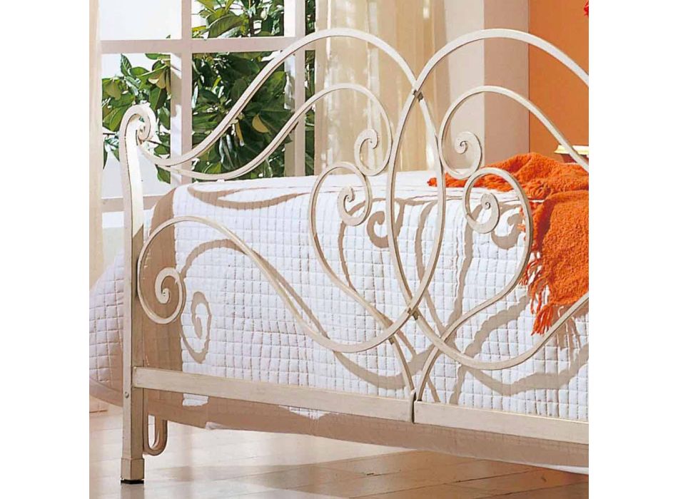 cama de matrimonio de hierro sólido diseño de Allie, fabricado en Italia Viadurini