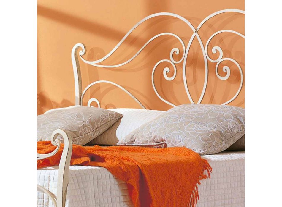cama de matrimonio de hierro sólido diseño de Allie, fabricado en Italia Viadurini