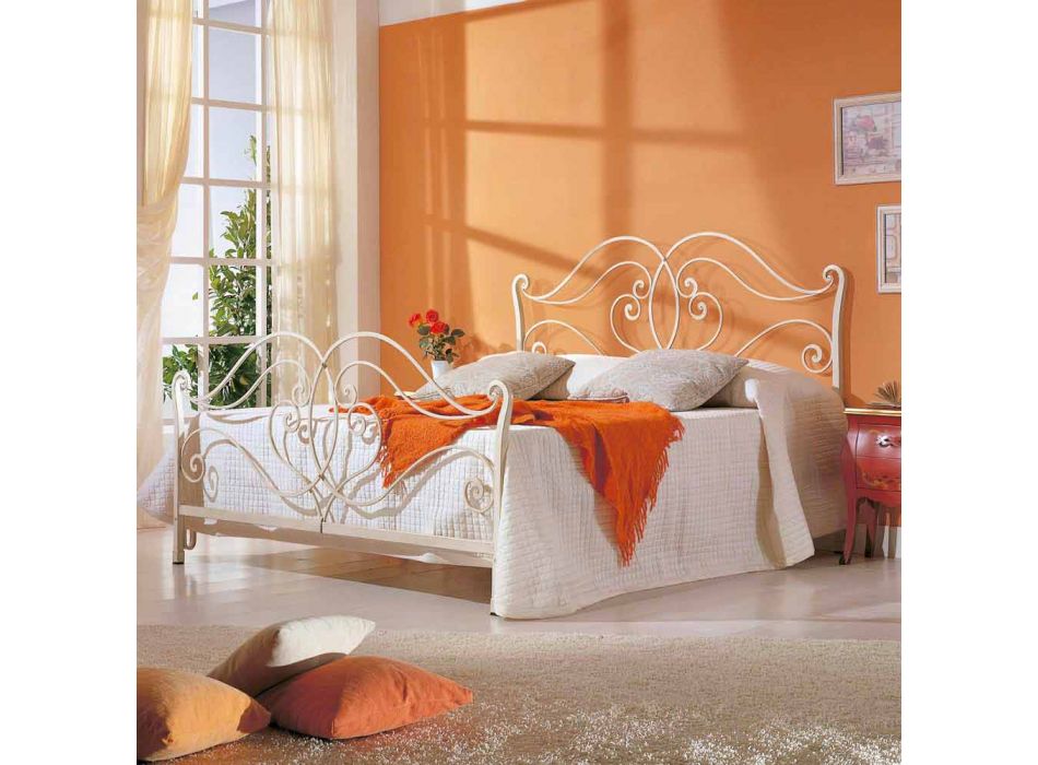 cama de matrimonio de hierro sólido diseño de Allie, fabricado en Italia