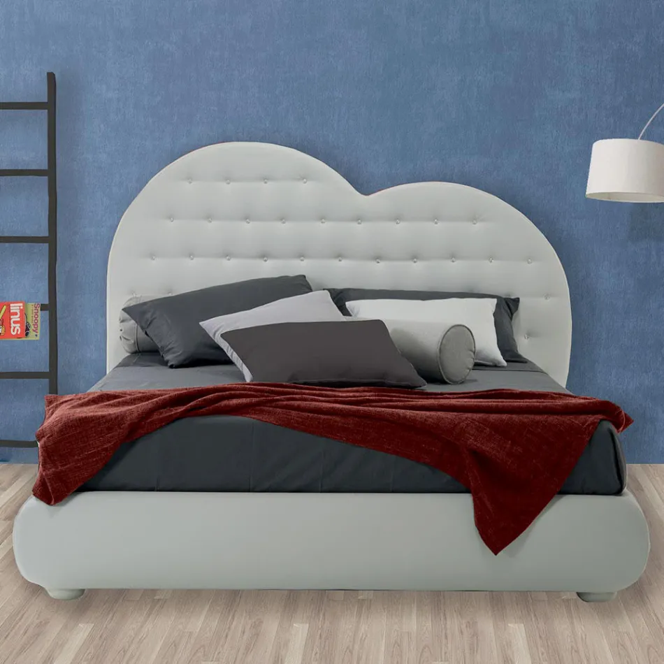 Cama doble de lujo con cofre y Swarovski Made in Italy – Little Heart Viadurini