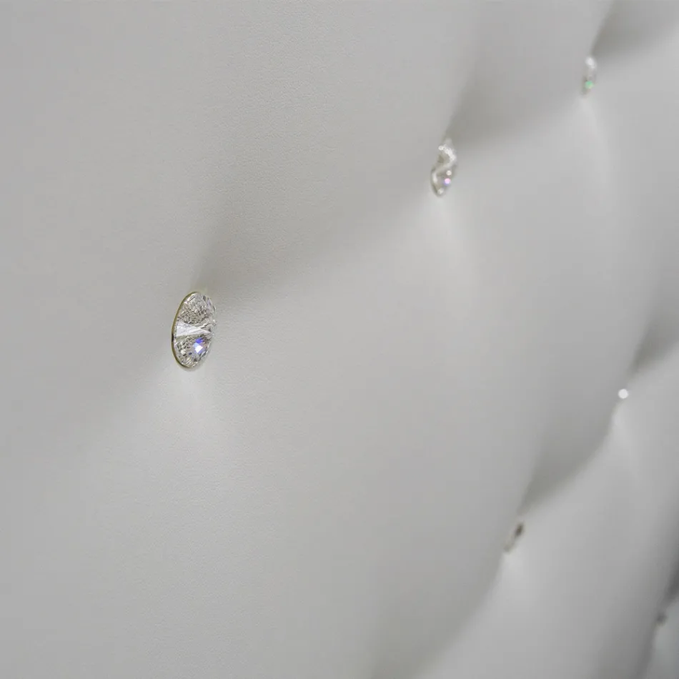 Cama doble de lujo con cofre y Swarovski Made in Italy – Little Heart Viadurini