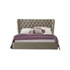 Cama doble de lujo con cajón y cabecero capitoné Made in Italy - Papero Viadurini