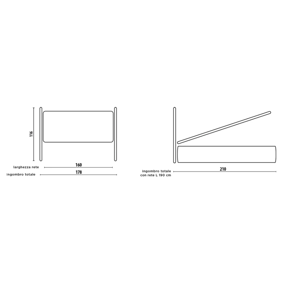 Cama doble tapizada con 2 mesitas de noche y colchón Made in Italy - Aaron Viadurini