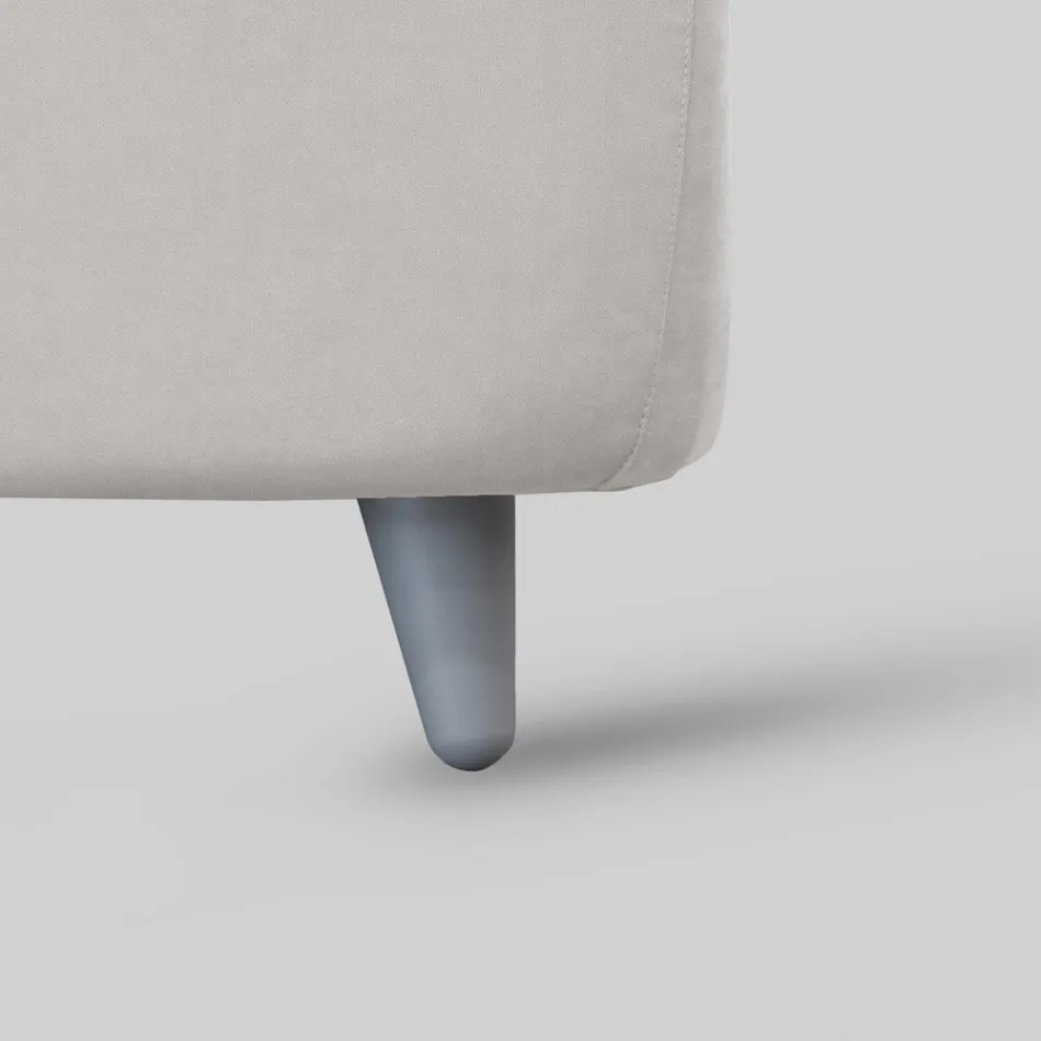 Cama doble tapizada con 2 mesitas de noche y colchón Made in Italy - Aaron Viadurini