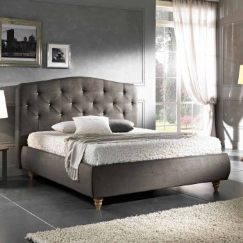 cama doble tapizada con caja de almacenamiento 160x190 / 200cm Leona