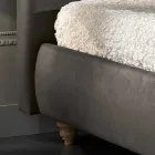 cama doble tapizada con caja de almacenamiento 160x190 / 200cm Leona Viadurini