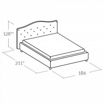 cama doble tapizada con caja de almacenamiento 160x190 / 200cm Leona
