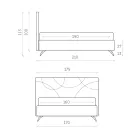 Cama doble tapizada con caja de almacenamiento Made in Italy - Girasol Viadurini