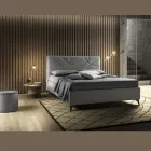 Cama doble tapizada con caja de almacenamiento Made in Italy - Girasol Viadurini