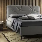 Cama doble tapizada con caja de almacenamiento Made in Italy - Girasol Viadurini