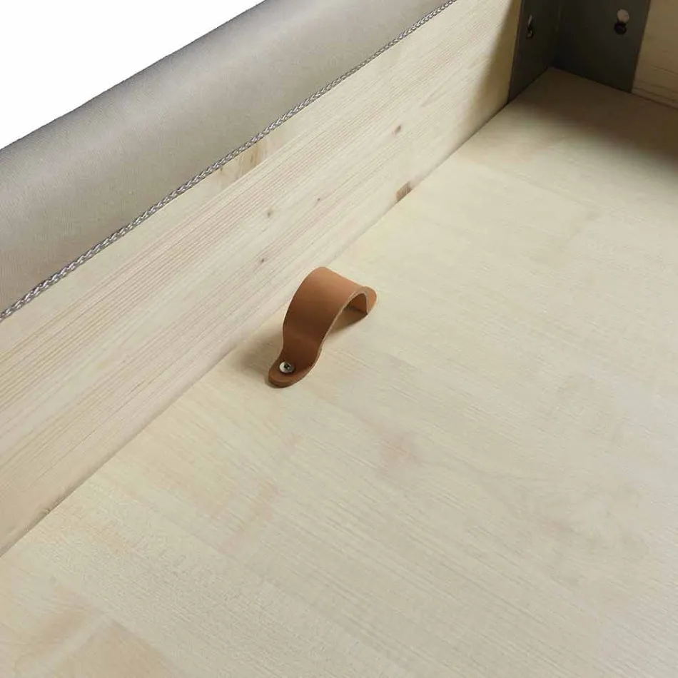 Cama matrimonial acolchada con caja y cabecero capitoné Capri Bolzan Viadurini