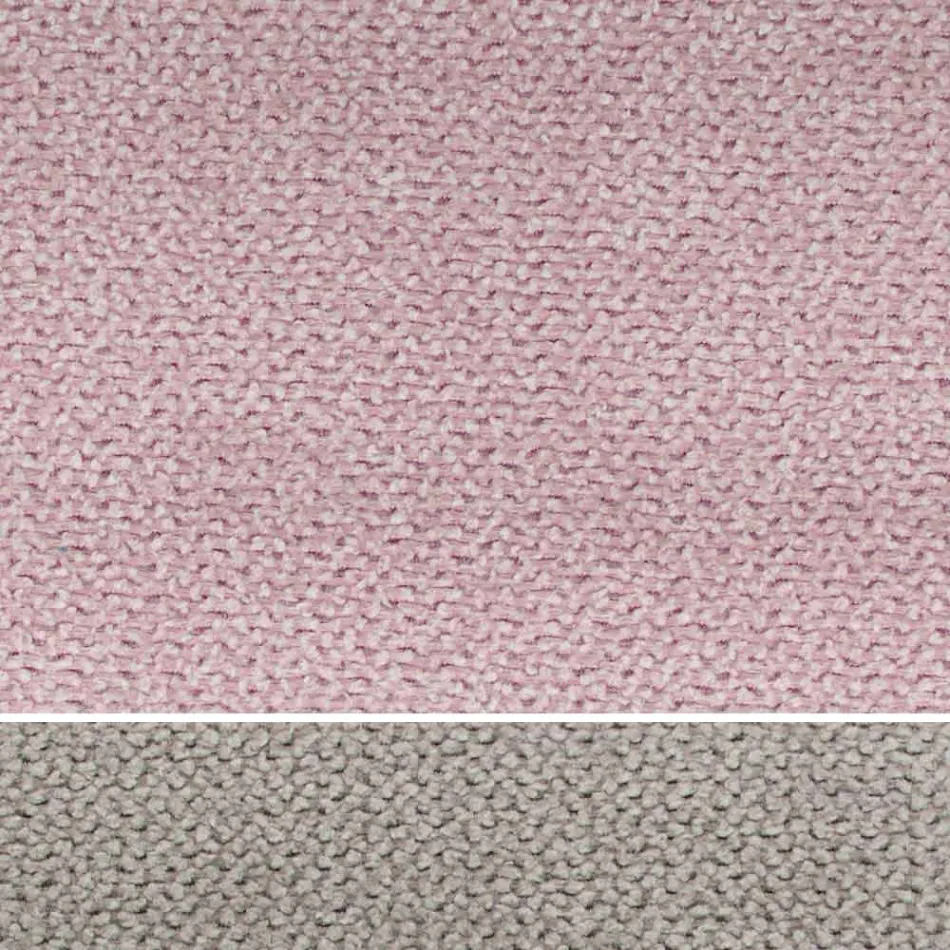 Cama doble tapizada con cómoda en ecopiel o tela - Notre Dame Viadurini