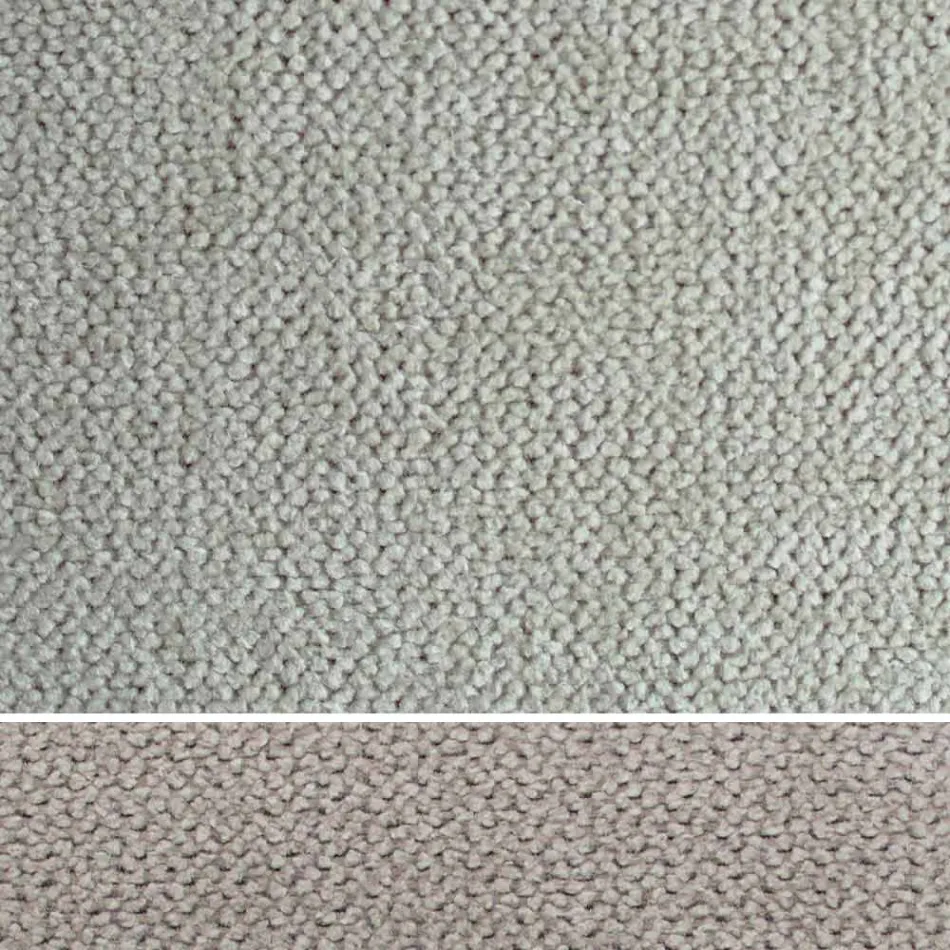 Cama doble tapizada con cómoda en ecopiel o tejido - Notre Dame Viadurini