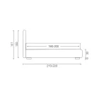 Cama doble tapizada con mueble de almacenamiento de tela - Belle Viadurini