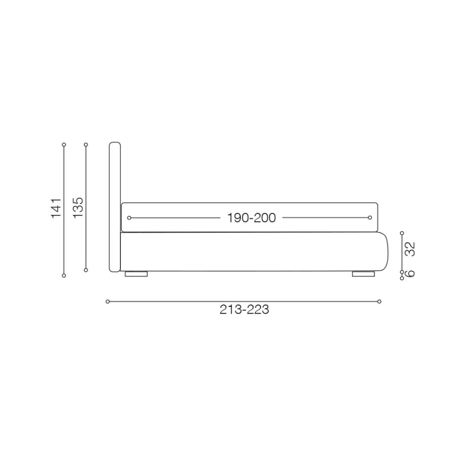 Cama doble tapizada con mueble de almacenamiento de tela - Belle Viadurini