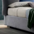 Cama doble tapizada con mueble de almacenamiento de tela - Belle Viadurini