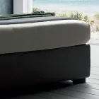 Cama doble tapizada con mueble de almacenamiento de tela - Belle Viadurini