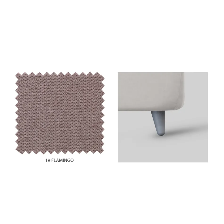 Cama doble tapizada con almacenaje opcional Made in Italy - Akira Viadurini