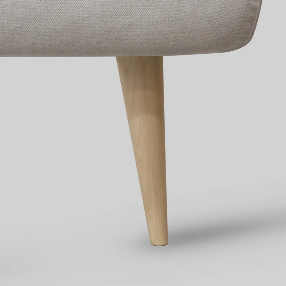 Cama doble tapizada con colchón y 2 mesitas de noche Made in Italy - Rolly Viadurini