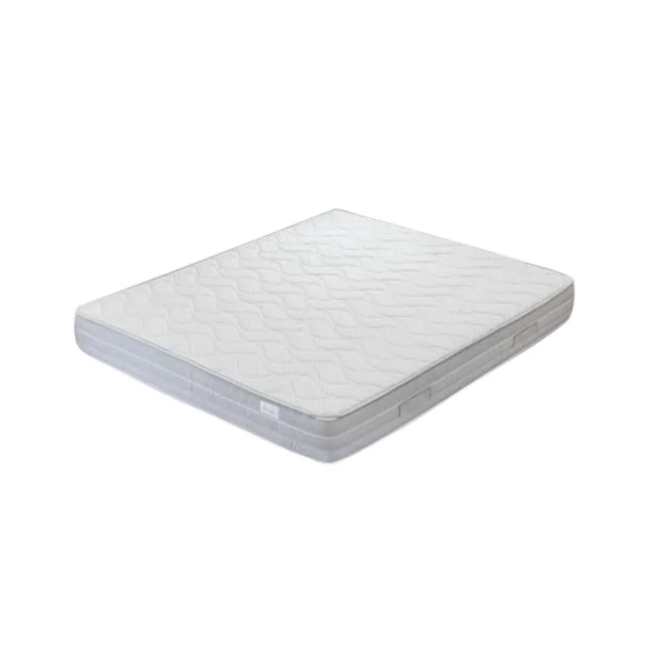 Cama doble tapizada con colchón y 2 mesitas de noche Made in Italy - Rolly Viadurini