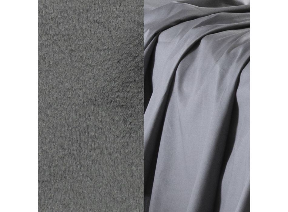 Cama doble tapizada con colchón y almohadas Made in Italy - Verga Viadurini