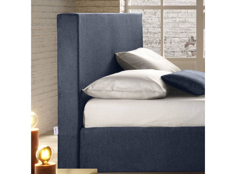 Cama doble tapizada con colchón y almohadas Made in Italy - Verga