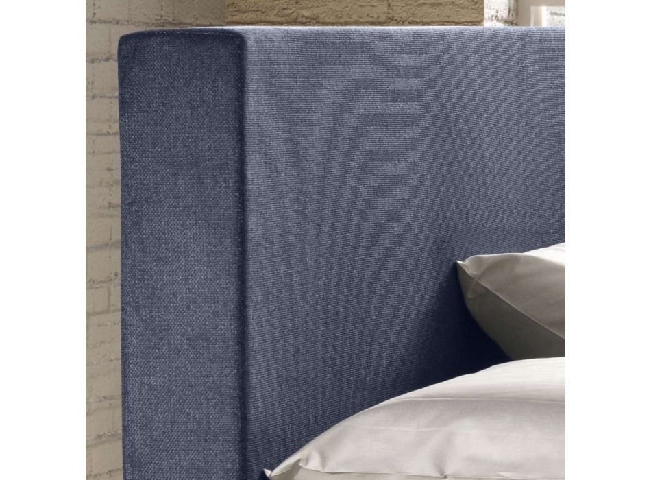 Cama doble tapizada con colchón y almohadas Made in Italy - Verga Viadurini
