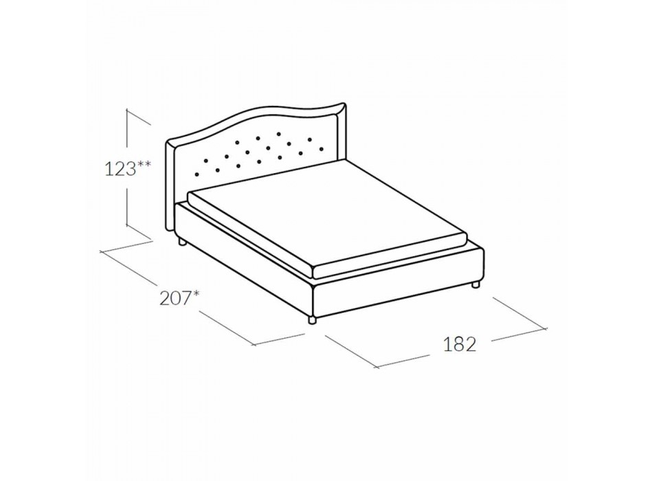 cama doble tapizada en piel sintética con caja de 160x190 / 200 cm Agly