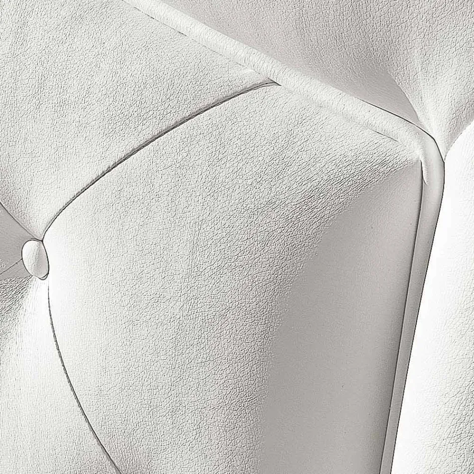 cama doble tapizada en piel sintética con caja de 160x190 / 200 cm Agly Viadurini