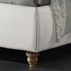 cama doble tapizada en piel sintética con caja de 160x190 / 200 cm Agly Viadurini