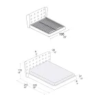 Cama doble tapizada en espuma de poliuretano Made in Italy - Capriccio Viadurini
