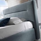 cama doble tapizada contemporánea con la caja de alcanzar un máximo de 160x190 / 200cm Sun Viadurini
