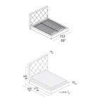 Cama doble tapizada revestida en tela o piel - Celebre Viadurini