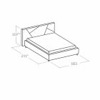 cama doble en la imitación de cuero con la caja de alcanzar un máximo de 160x190 / 200 cm Mia Viadurini