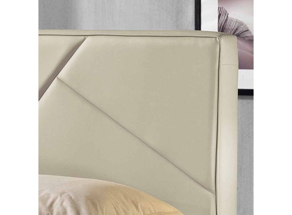 cama doble en la imitación de cuero con la caja de alcanzar un máximo de 160x190 / 200 cm Mia