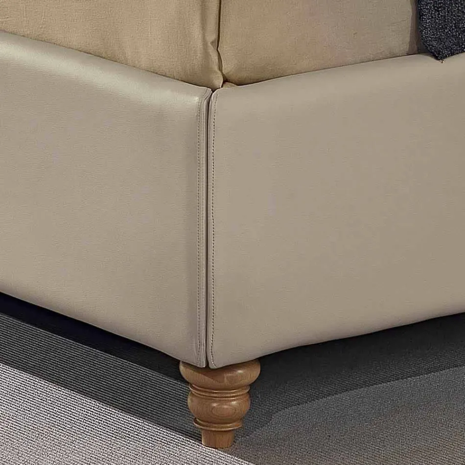 cama doble en piel sintética con caja de almacenamiento 160x190 / 200 cm Gin Viadurini