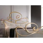 Cama doble de hierro con pie de cama a juego Made in Italy - Laser Viadurini