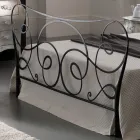 Cama doble de hierro con estribo opcional Made in Italy - Lampo Viadurini