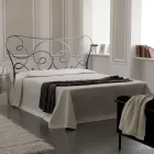 Cama doble de hierro con estribo opcional Made in Italy - Lampo Viadurini