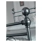 Cama doble de hierro tubular negro plateado Made in Italy - Geometría Viadurini