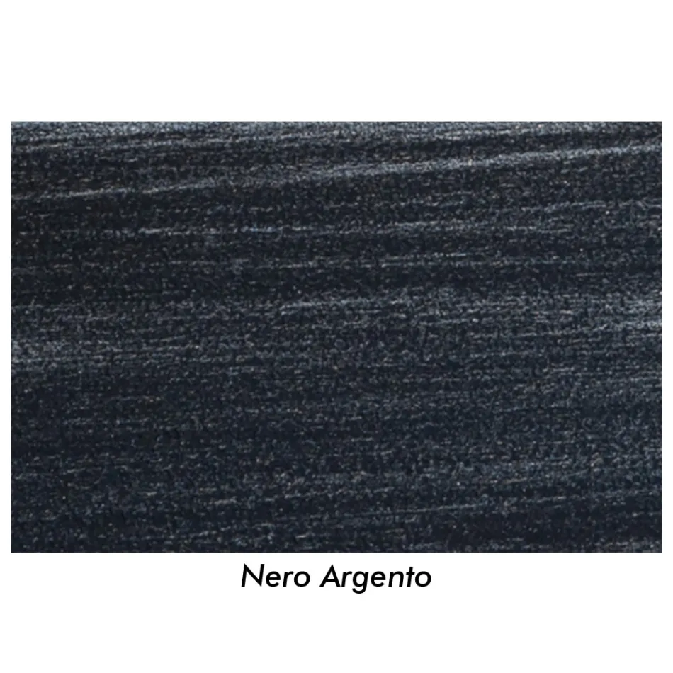 Cama doble de hierro tubular negro plateado Made in Italy - Geometría Viadurini