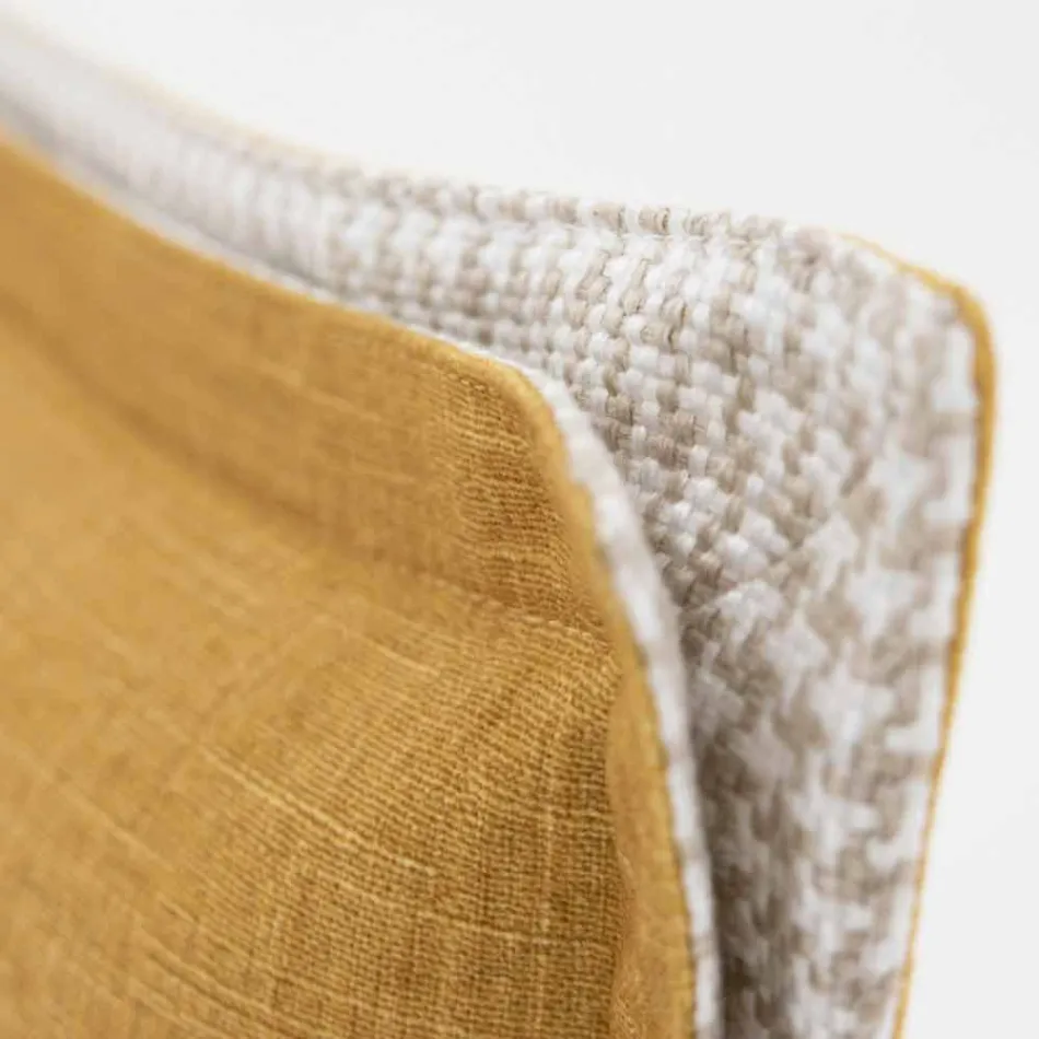 Cama doble de tela con pies metálicos Made in Italy - Glorio Viadurini