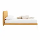 Cama doble de tela con pies metálicos Made in Italy - Glorio Viadurini