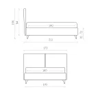 Cama doble de tela o terciopelo con contenedor Made in Italy - Ernesto Viadurini