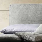 Cama doble de tela o terciopelo con contenedor Made in Italy - Ernesto Viadurini
